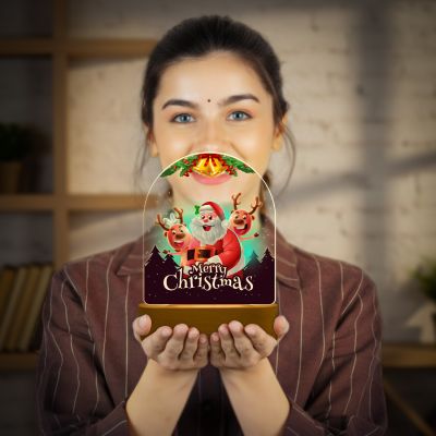 Merry Christmas Santa Claus Table Lamp Christmas Home Decor Light Warm White Light Gift for Christmas | Kids Room Decor Gift for Friends & Family